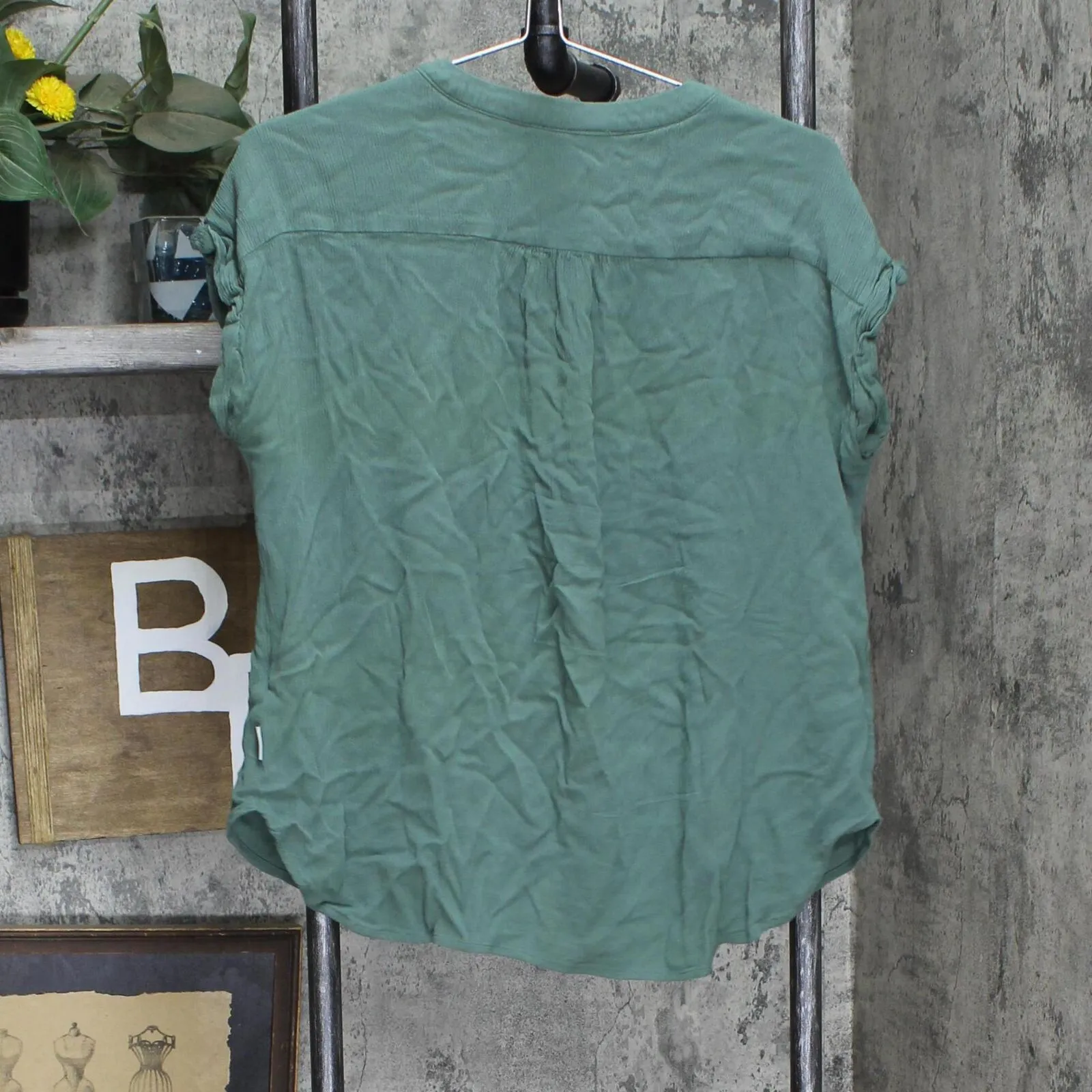Orvis Womens Gauze Button Up Shirt Top 1770085 Green M
