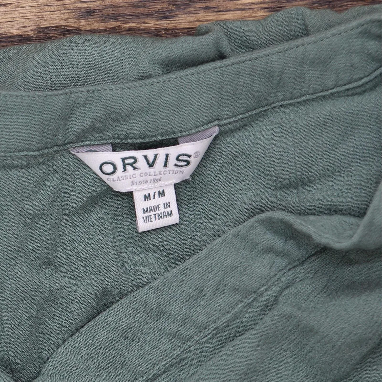 Orvis Womens Gauze Button Up Shirt Top 1770085 Green M