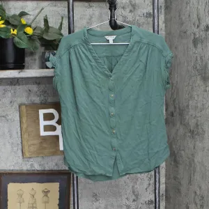Orvis Womens Gauze Button Up Shirt Top 1770085 Green M