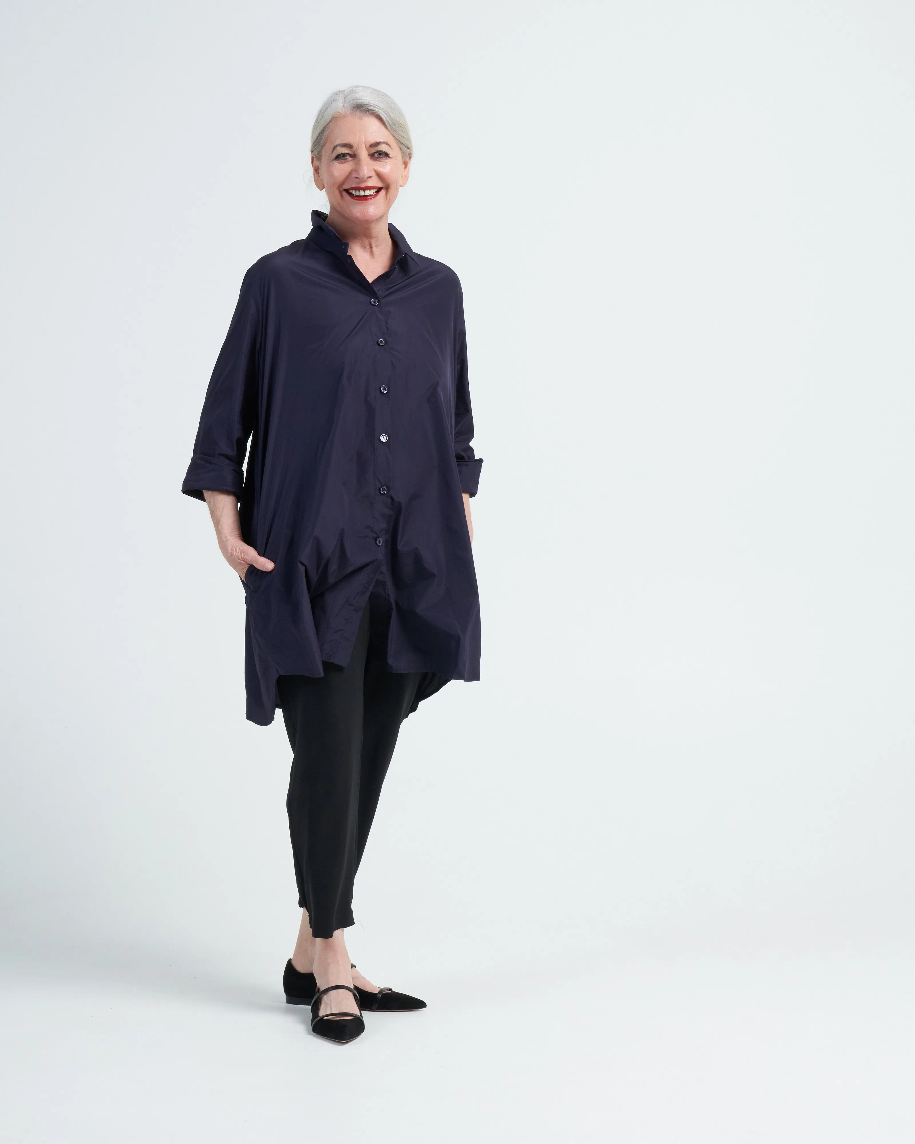 oversize bluse - blackberry