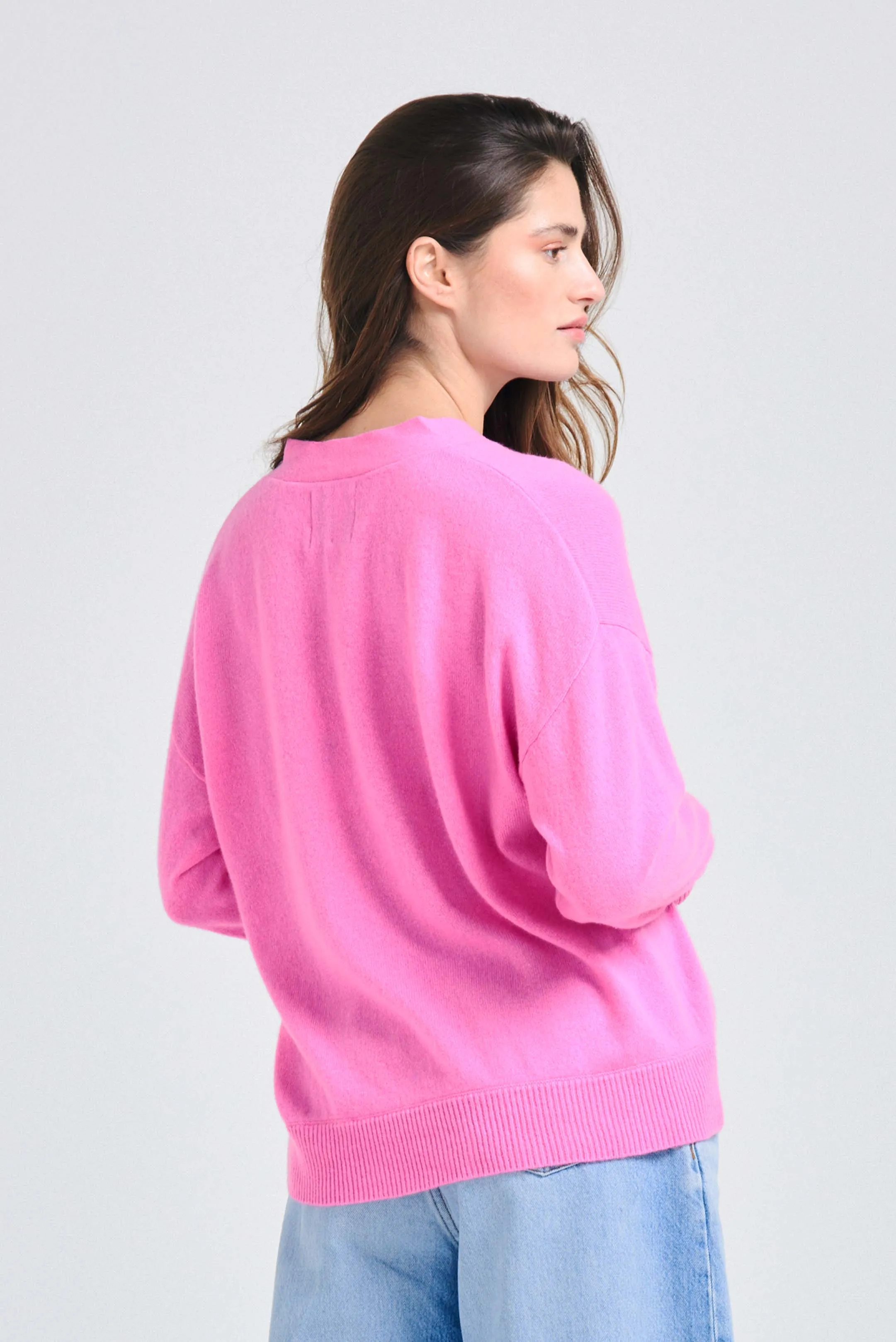 Oversize cashmere cardi - Peony