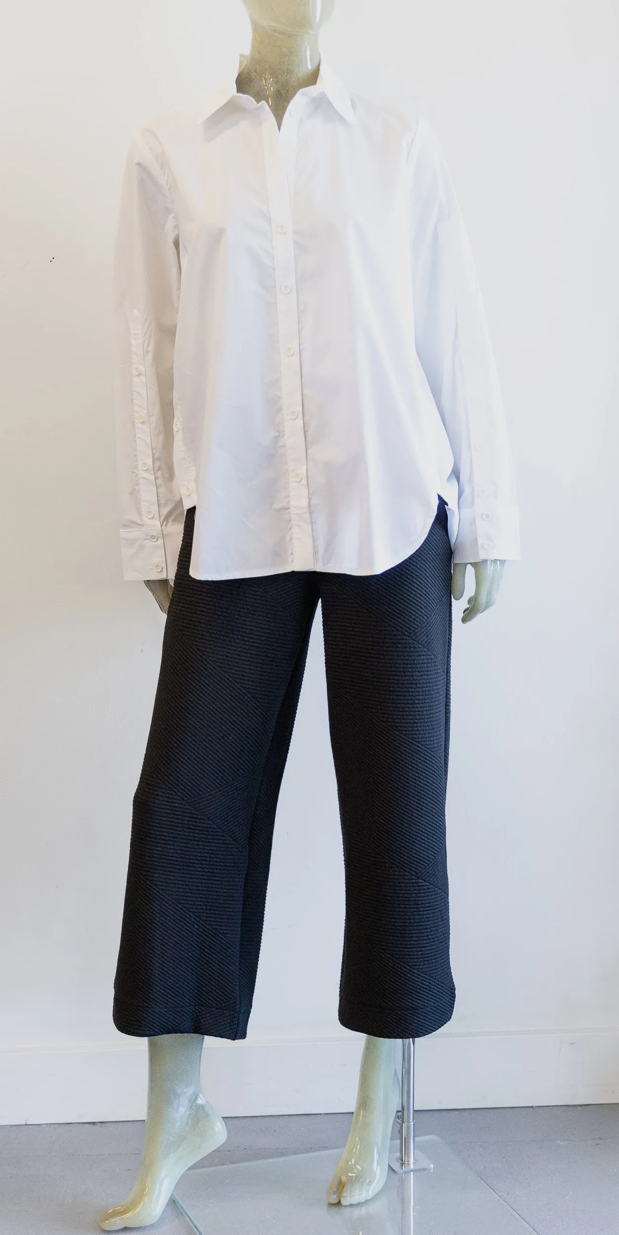 Ozai White Cotton Poplin Blouse