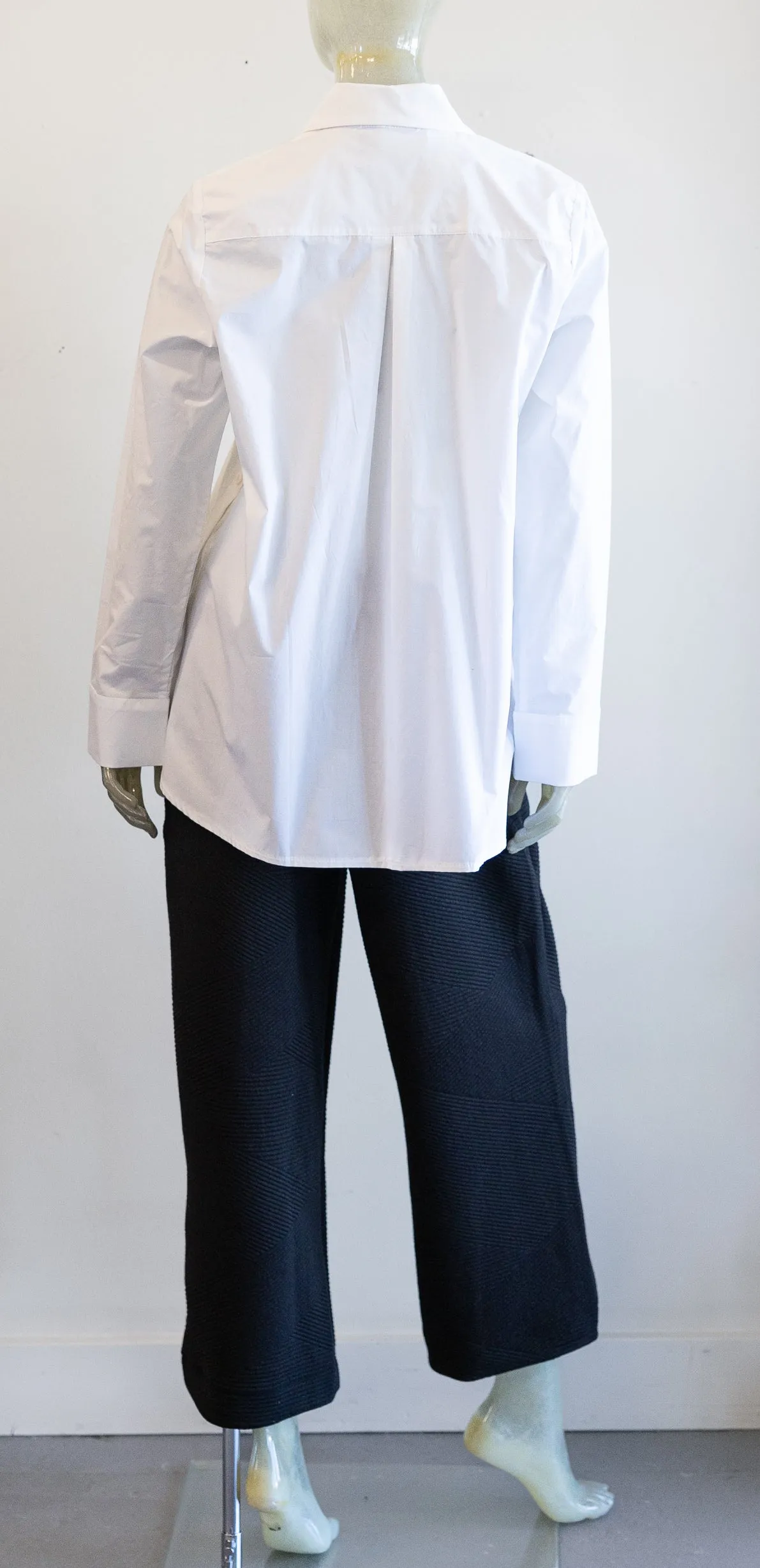 Ozai White Cotton Poplin Blouse