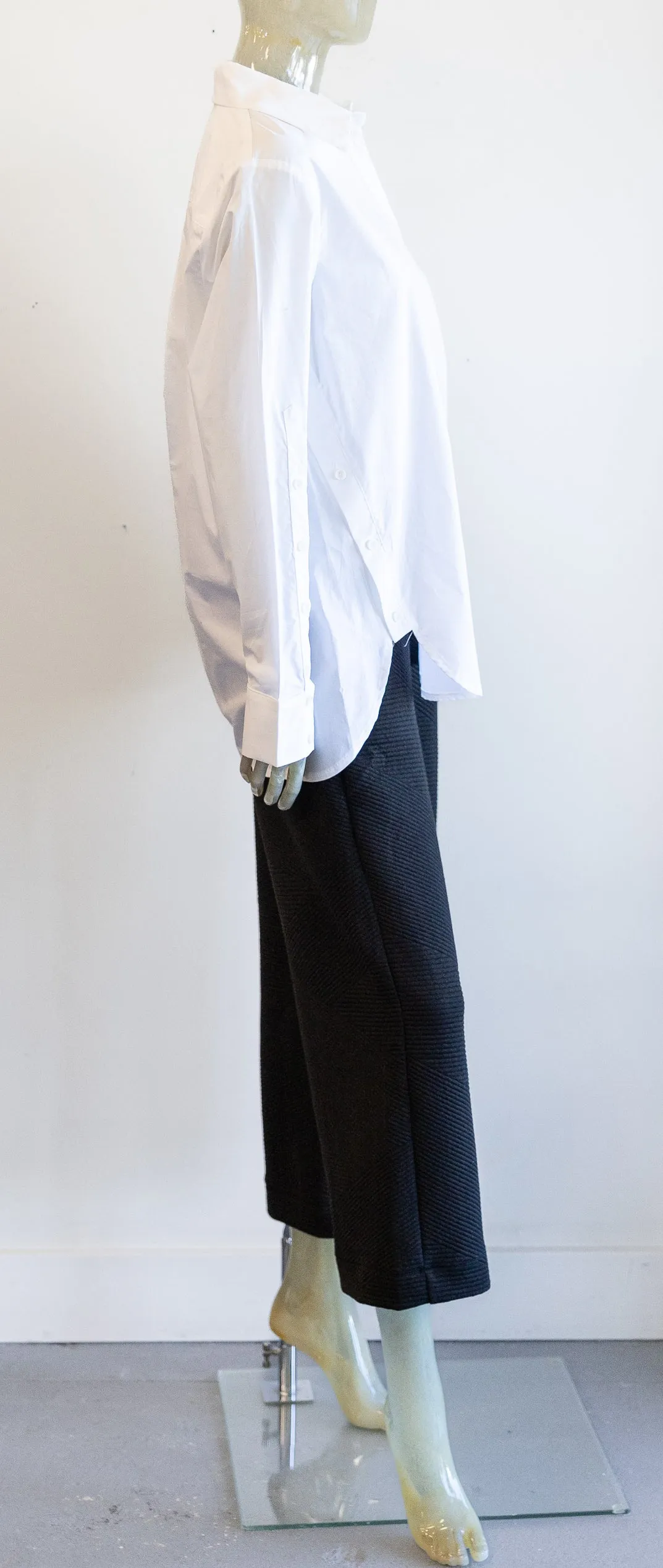 Ozai White Cotton Poplin Blouse