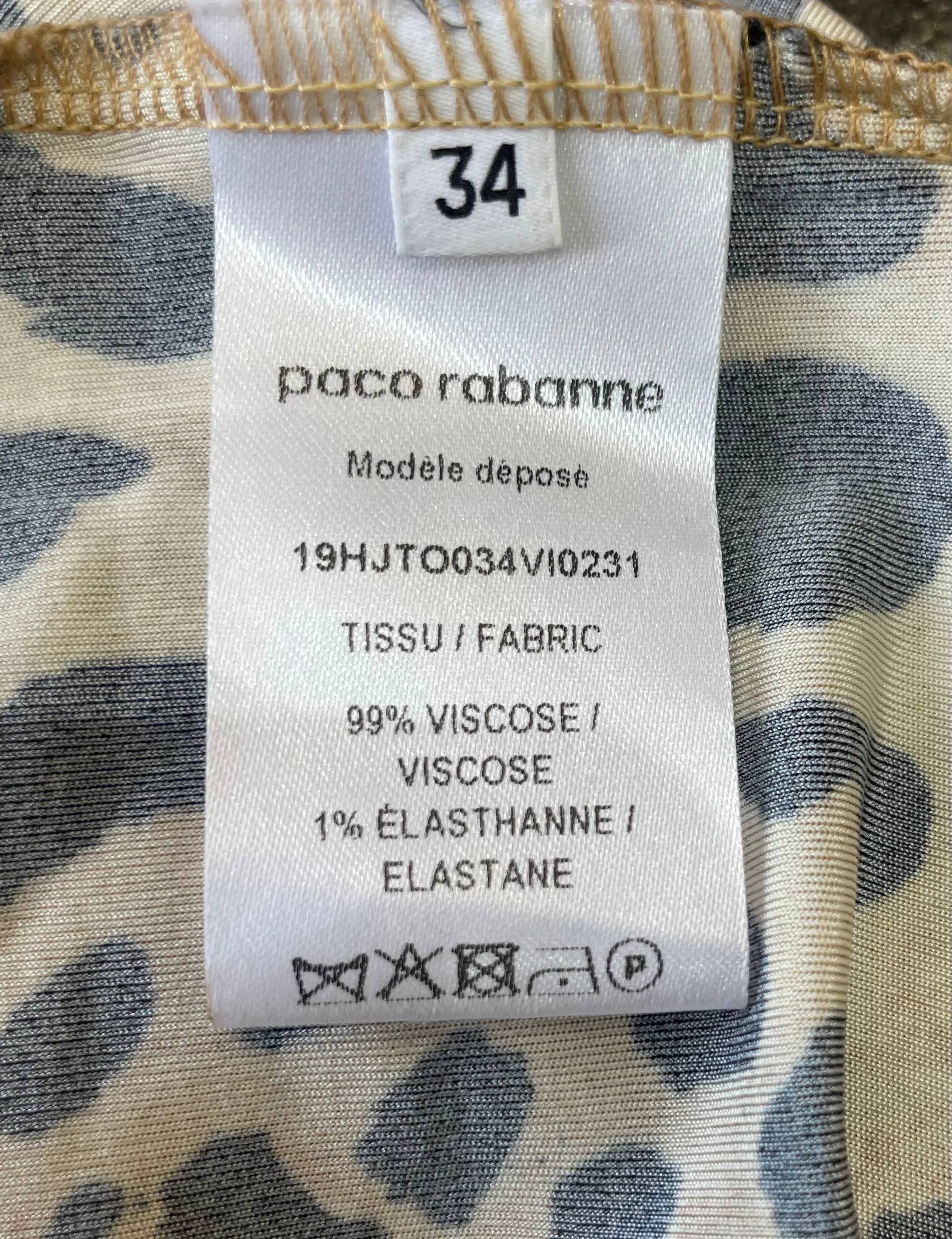 Paco Rabanne Leopard Button-Up Ruched Blouse