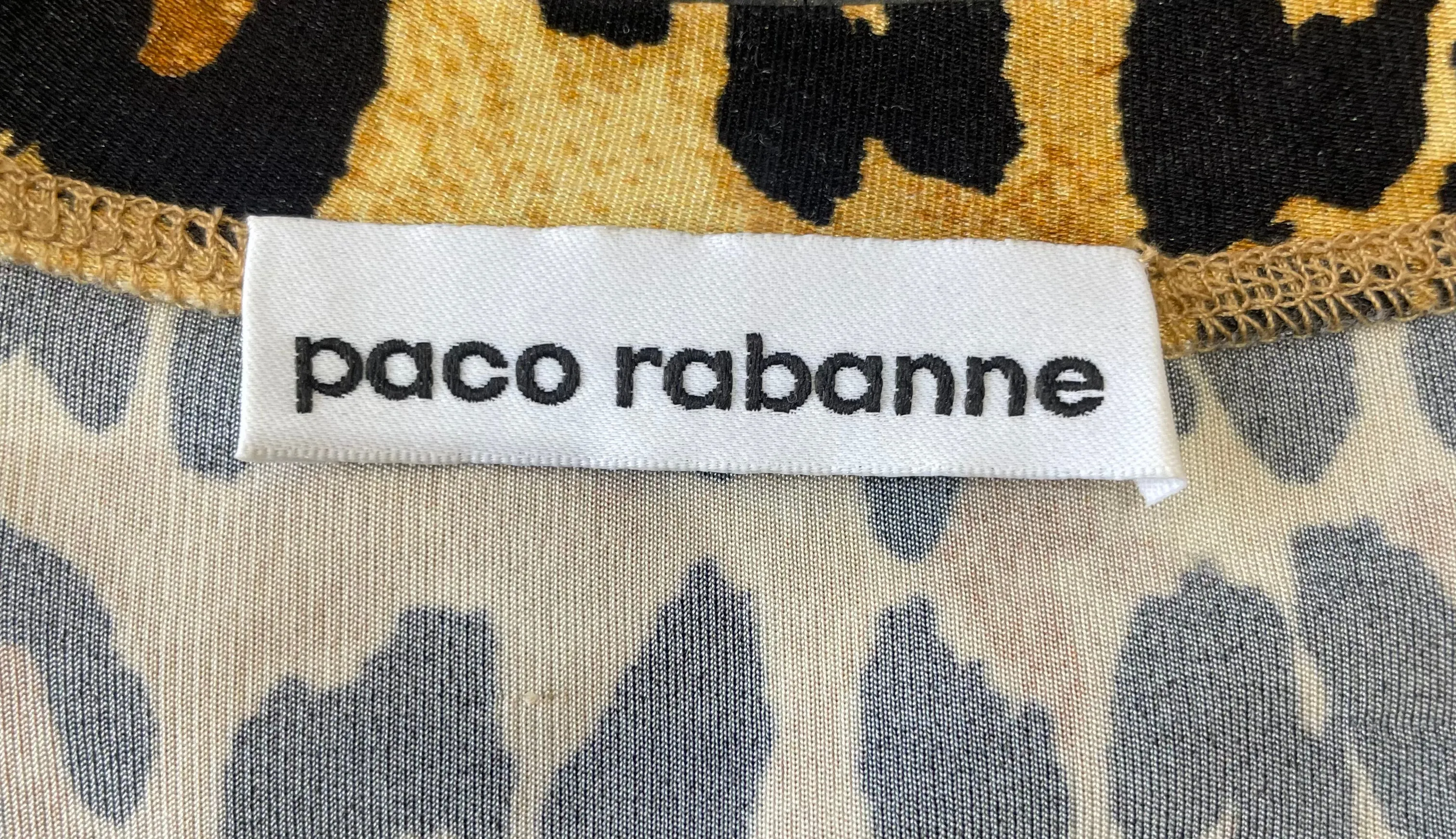 Paco Rabanne Leopard Button-Up Ruched Blouse