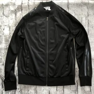 PAM & GELA Black Solid Track Jacket Size S NWT
