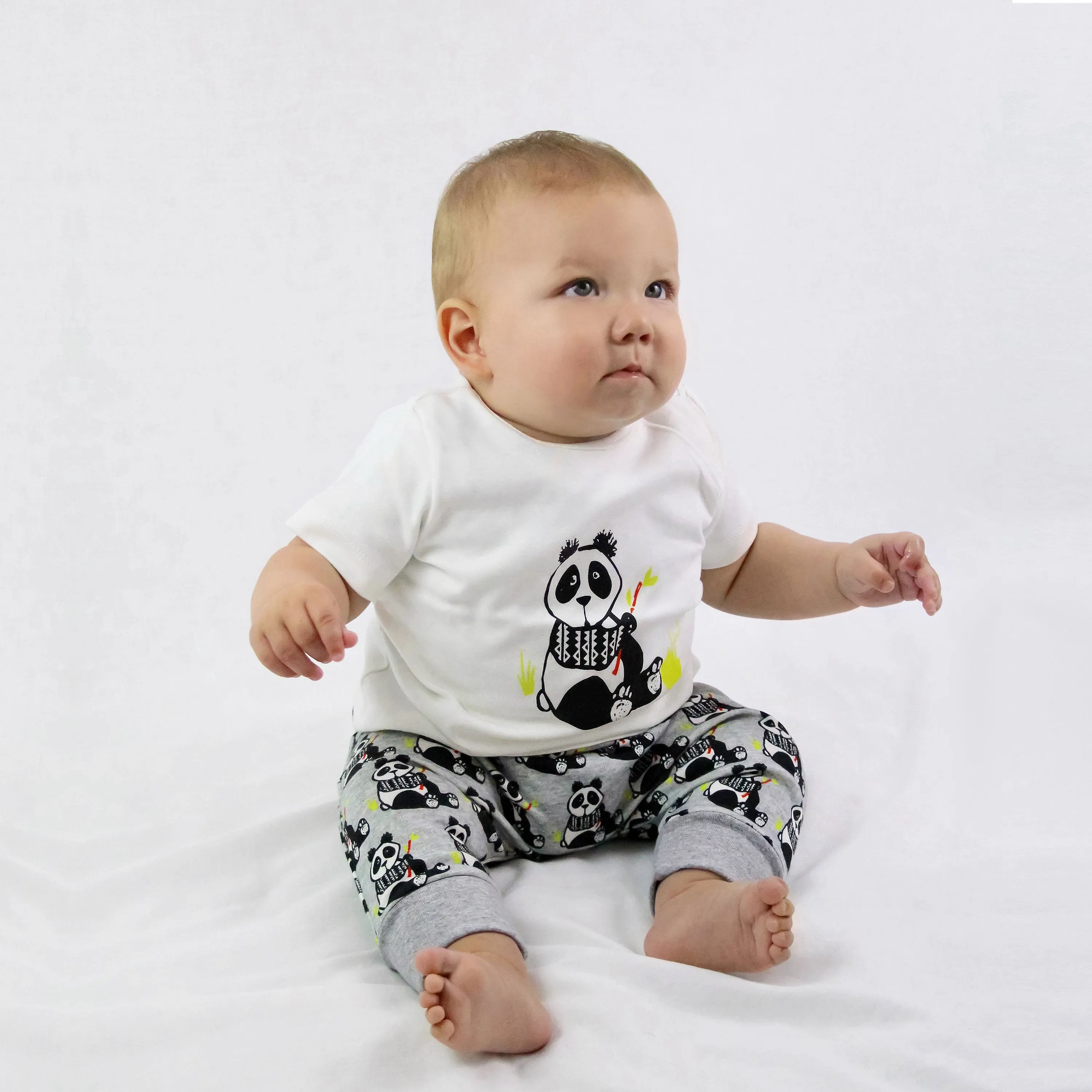 Panda Print Organic Baby Clothes 3 Piece Set | CocoBabyBox