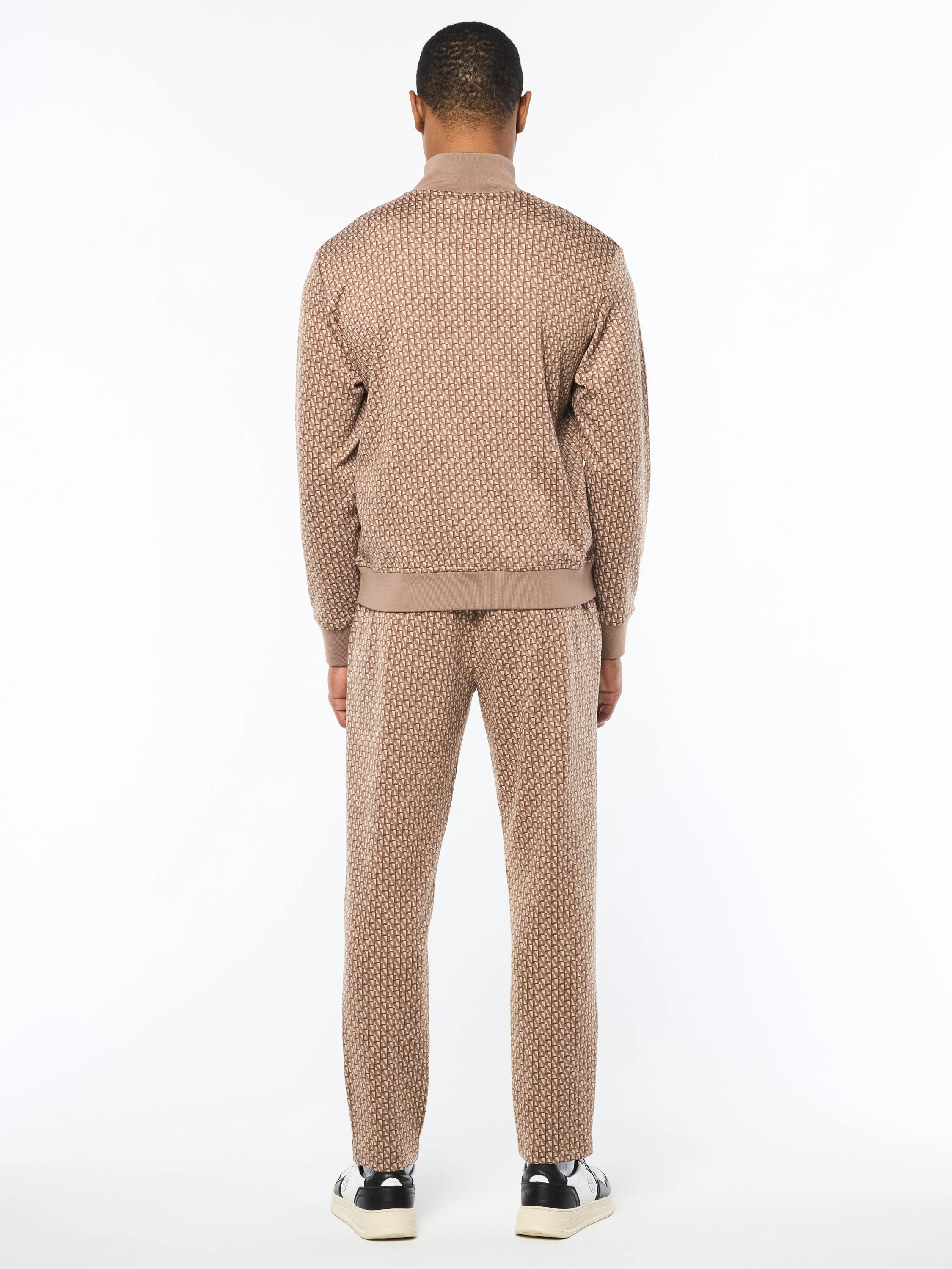 Paolo Knit Track Jacket- Taupe Grey