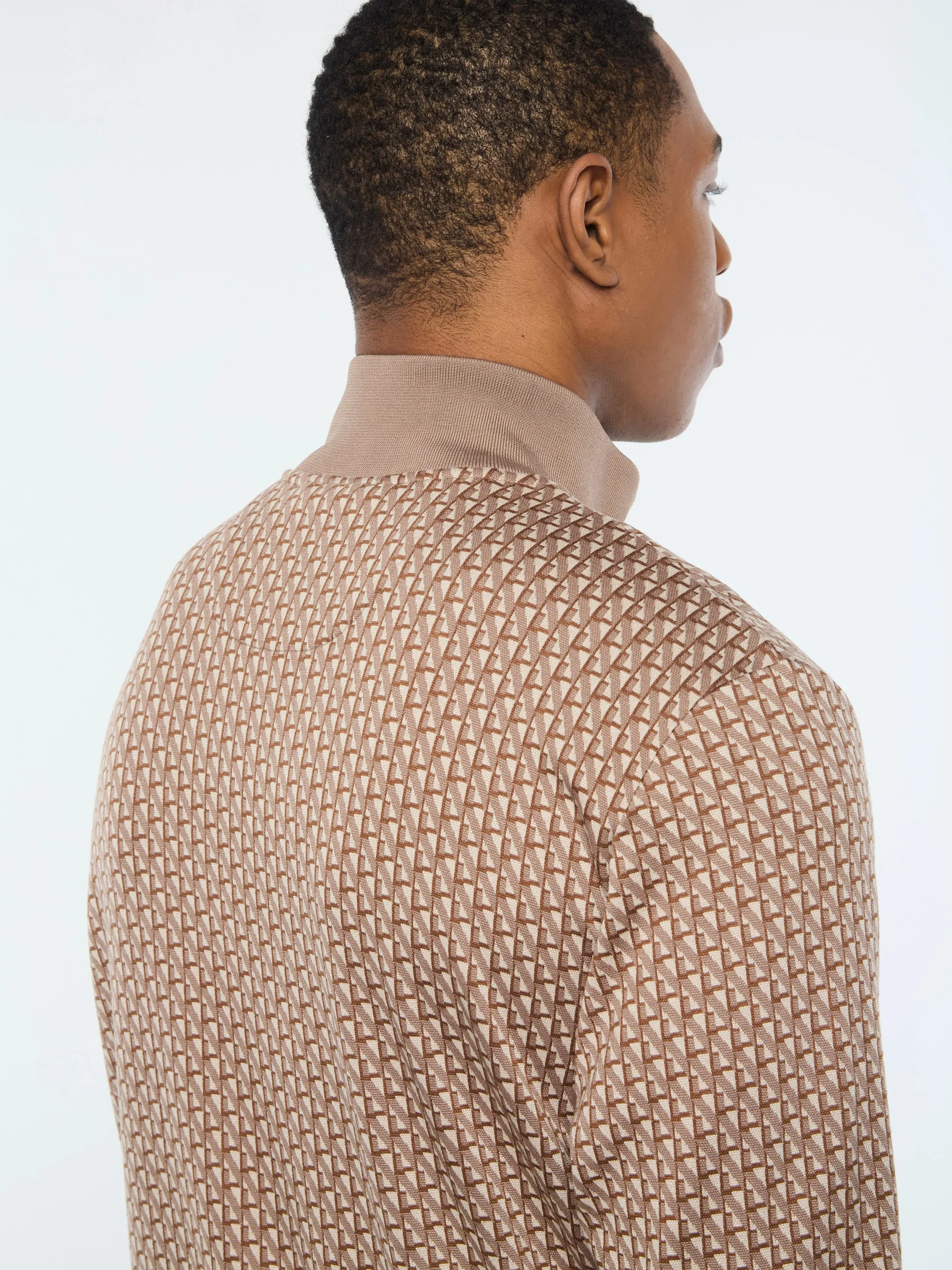 Paolo Knit Track Jacket- Taupe Grey
