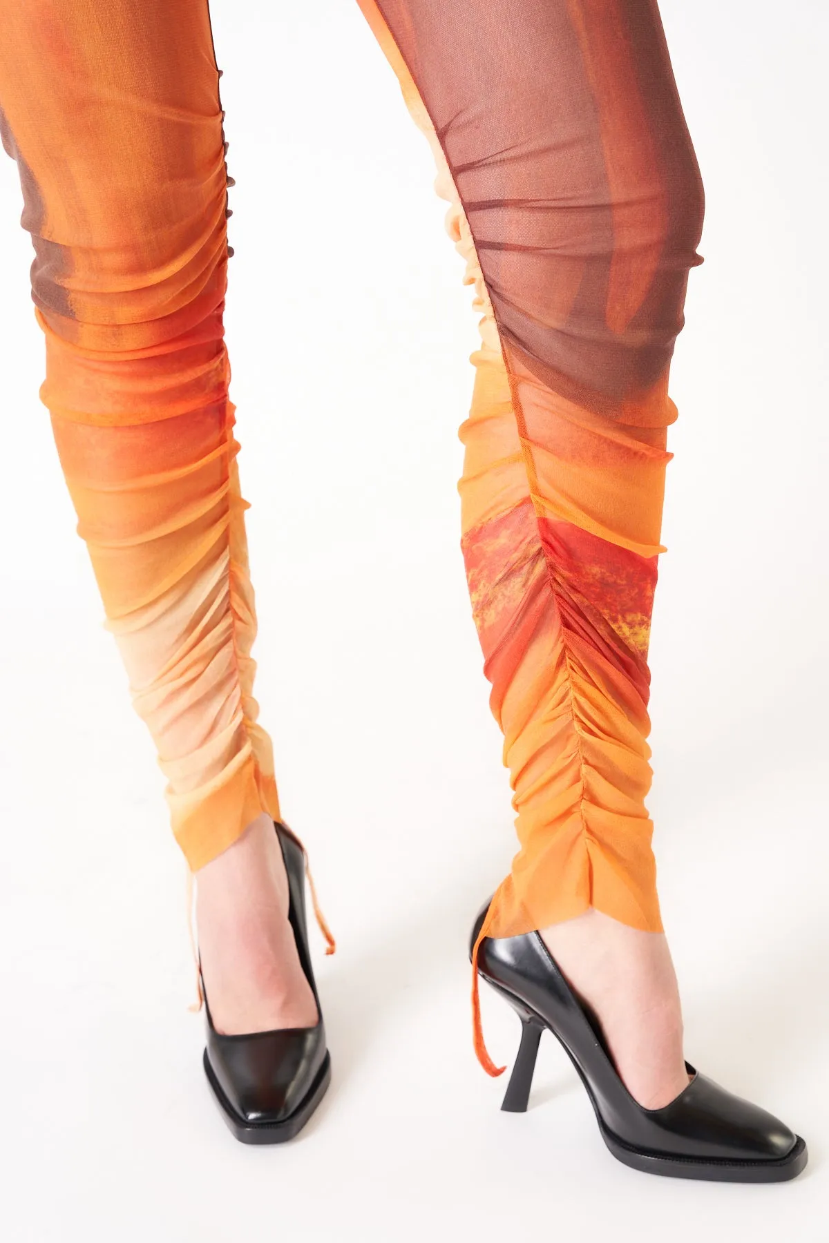 PAULA CANOVAS DEL VAS | ORANGE MESH LEGGINGS
