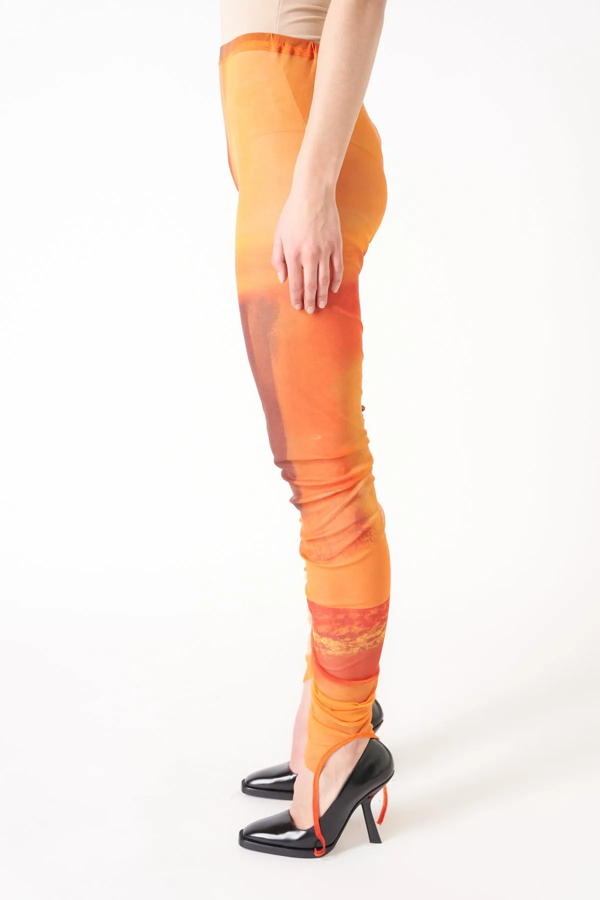 PAULA CANOVAS DEL VAS | ORANGE MESH LEGGINGS