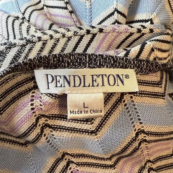 Pendleton Silk Blend Chevron Women’s Multicolor Single Button Cardigan Size L