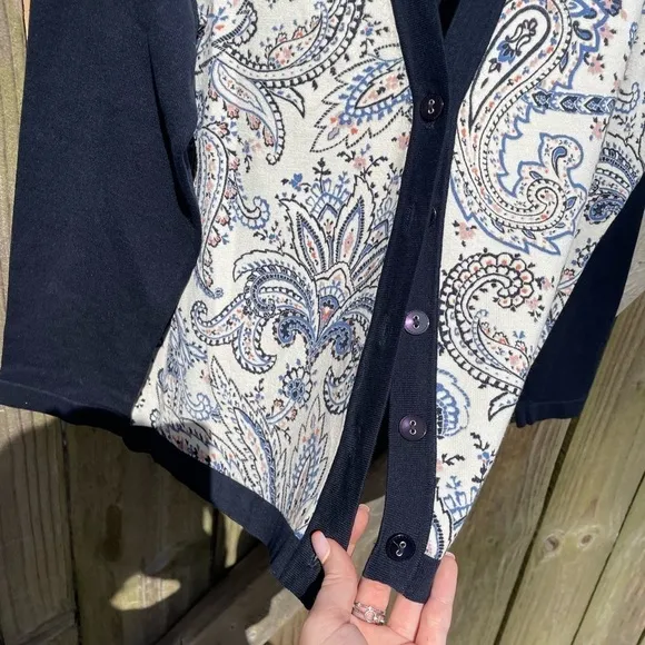 Pendleton Silk Blend Paisley Floral Printed Button Up Cardigan Sweater NWOT