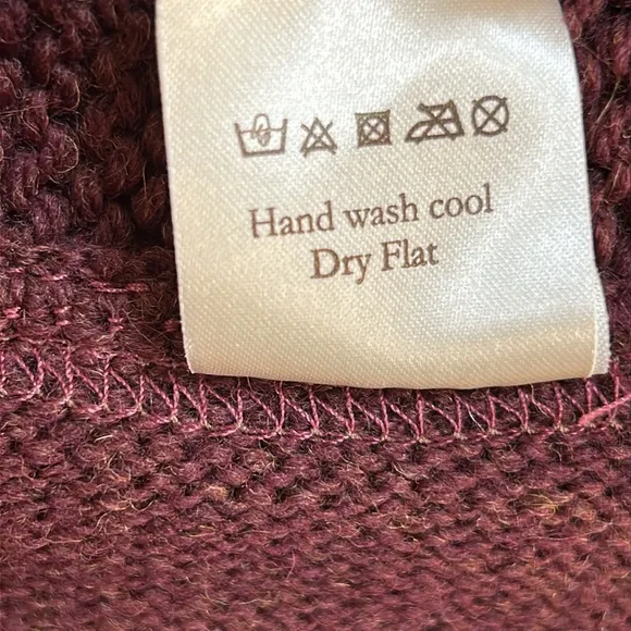Peregrine Made in England Brown Wool Knit Waterfall Front Open Cardigan Sz Small