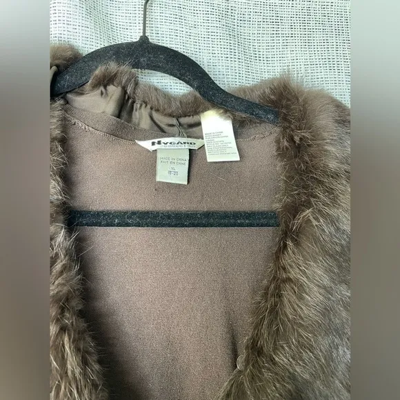 Peter Nygard Silk Cotton button Front Penny Lane cardigan With Fox Collar Sz XL
