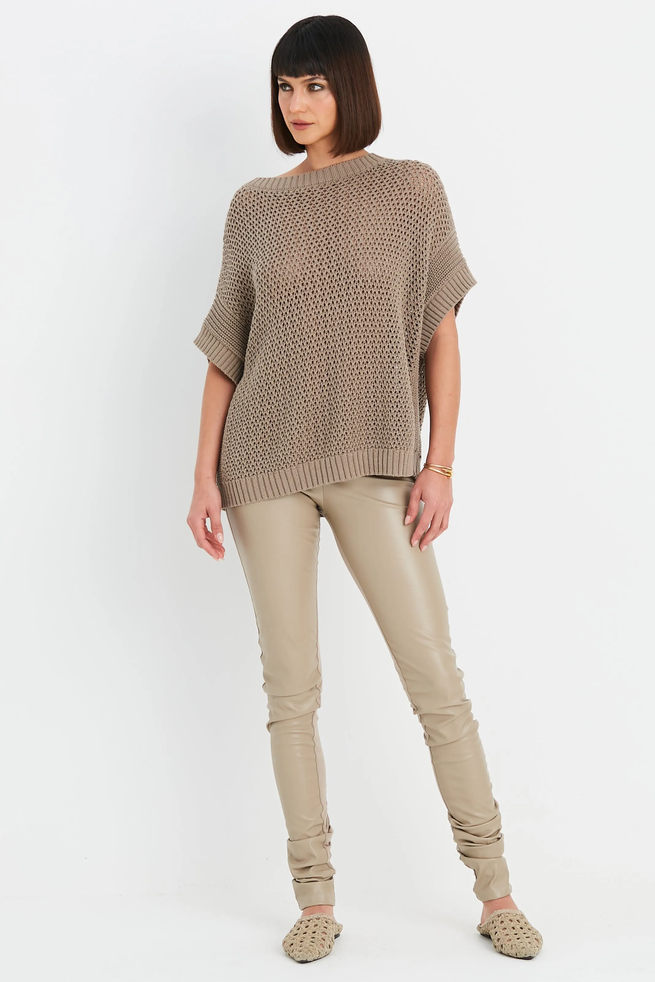 Pima Cotton Crochet Pullover Sweater