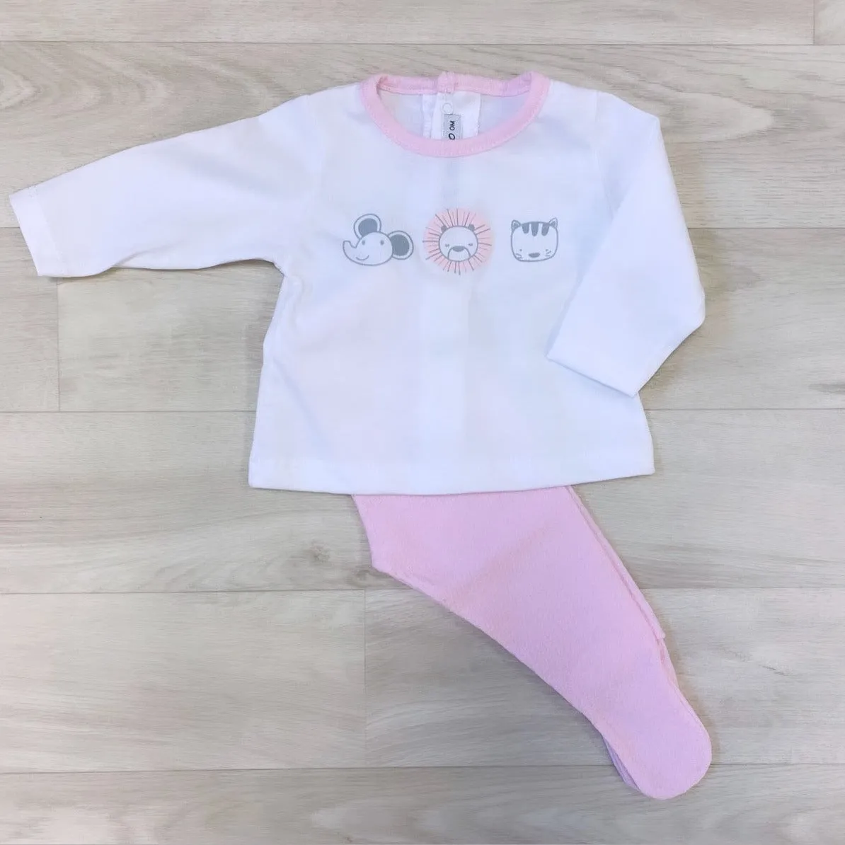 Pink & White Animal Long Sleeve Top & Leggings