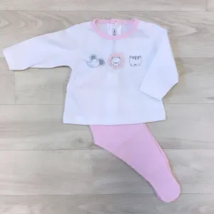 Pink & White Animal Long Sleeve Top & Leggings