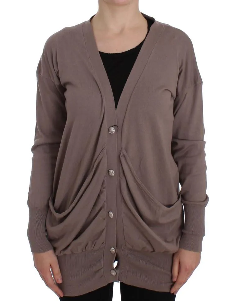 Pink Button Down Cardigan Sweater