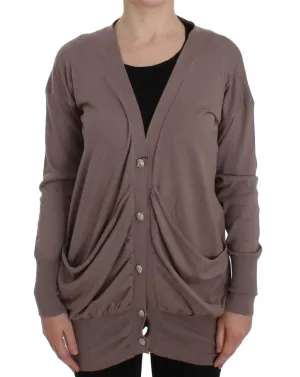 Pink Button Down Cardigan Sweater