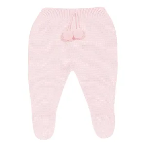 Pink Knitted Pom Pom Leggings