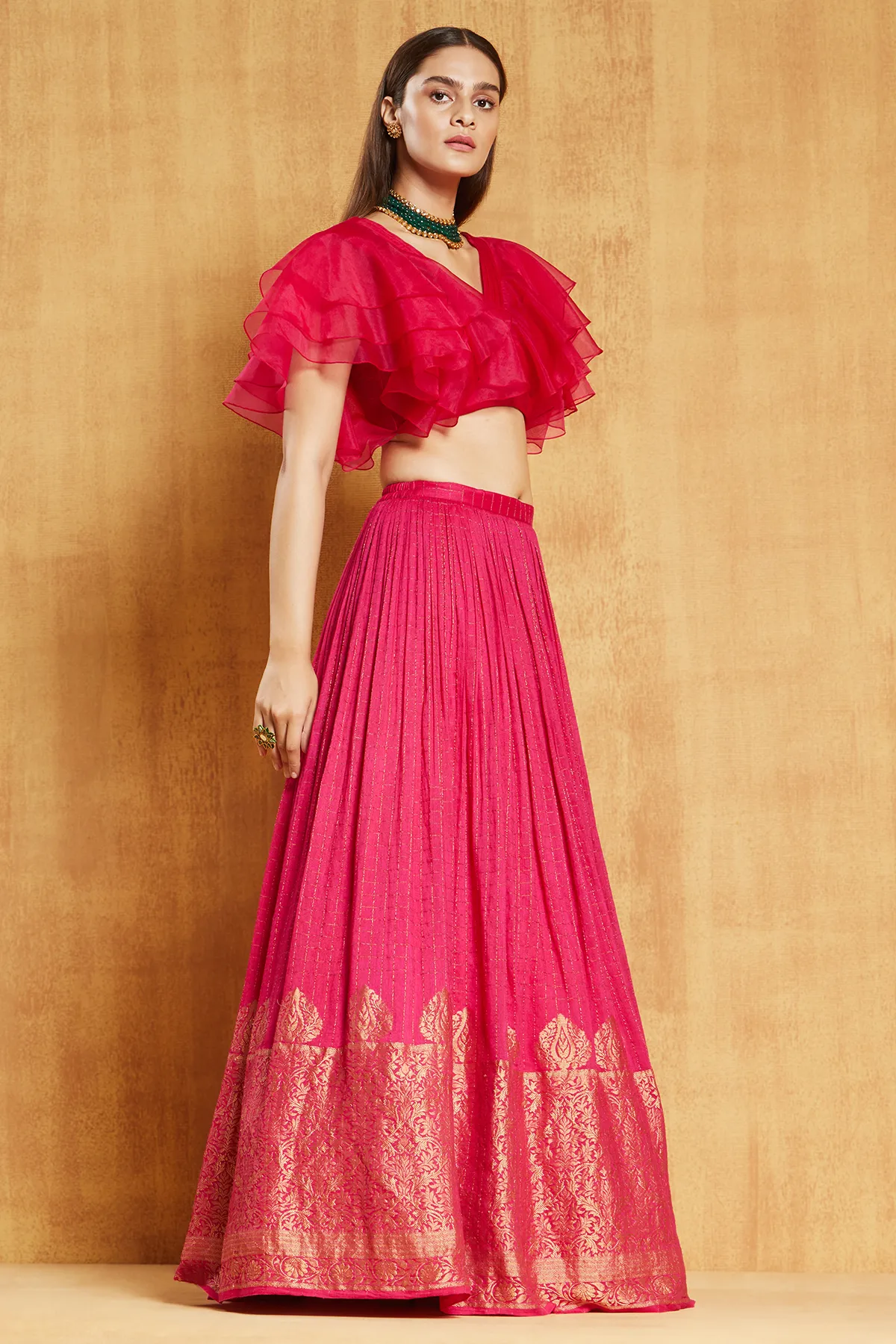 PINK RUFFLE JAMEWAR