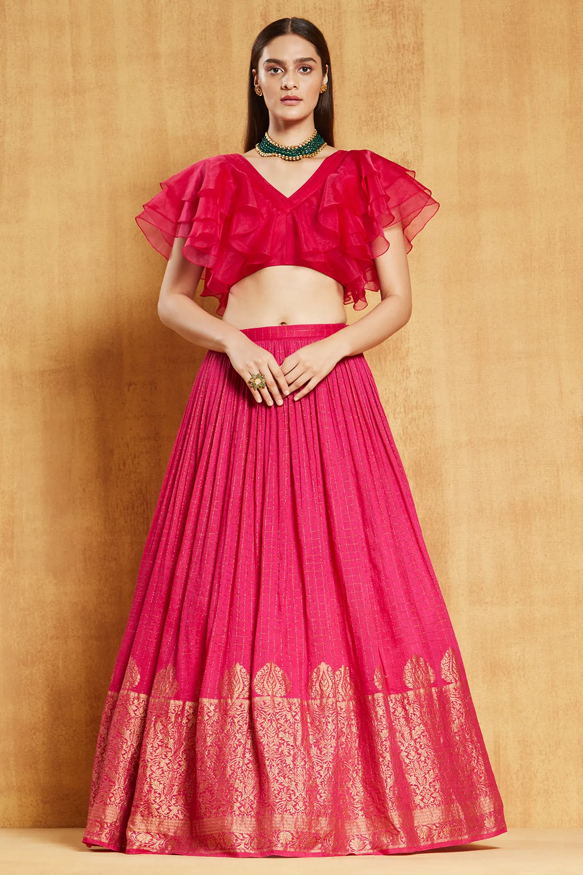 PINK RUFFLE JAMEWAR
