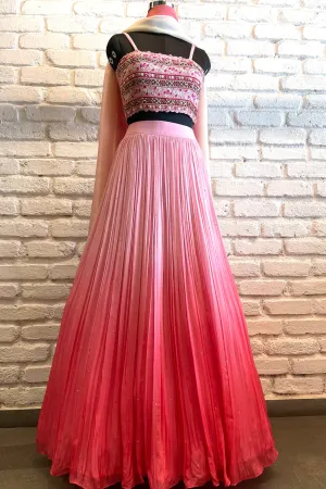 Pink Shaded Lehenga Set