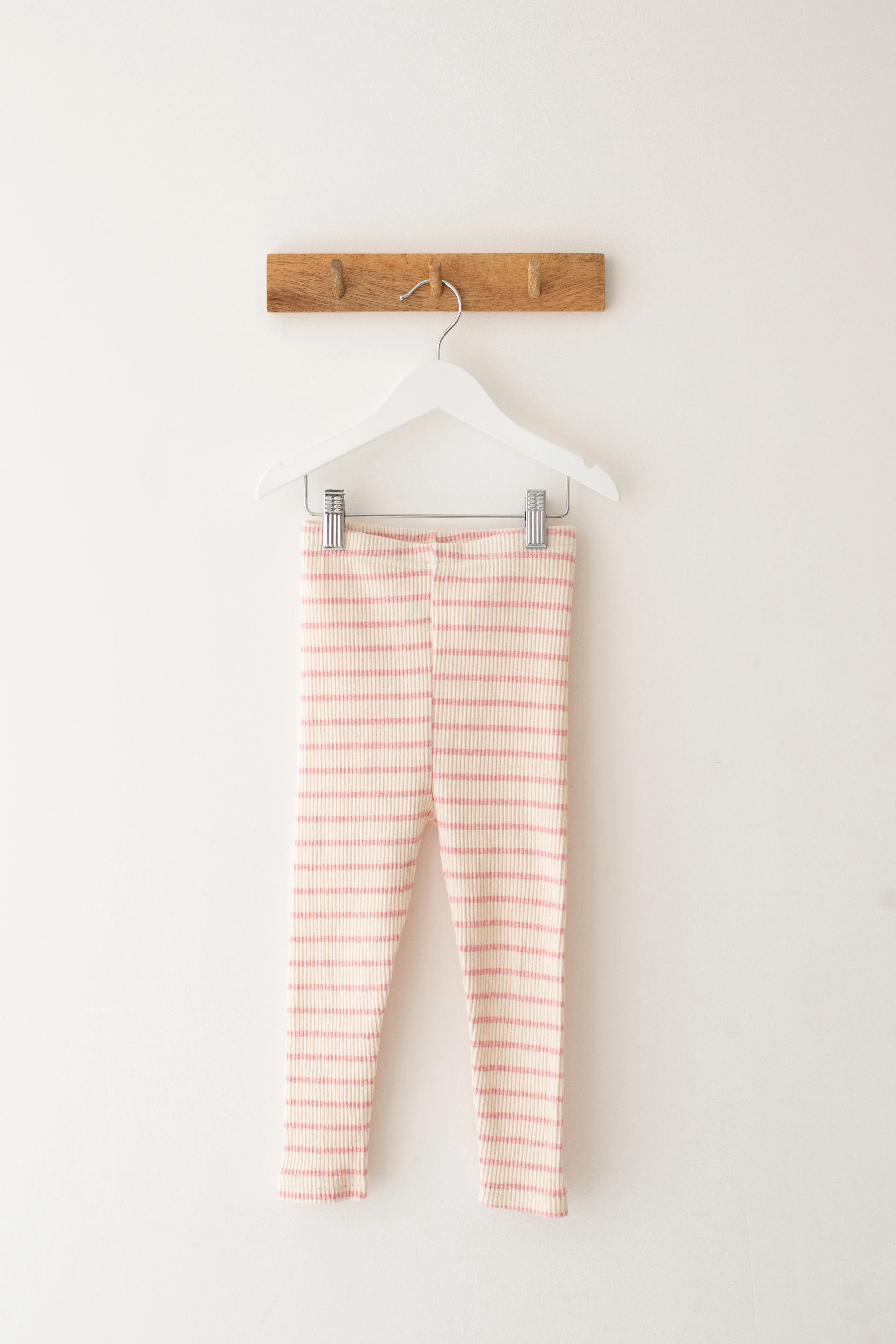Pink striped Ribbed Leggings
