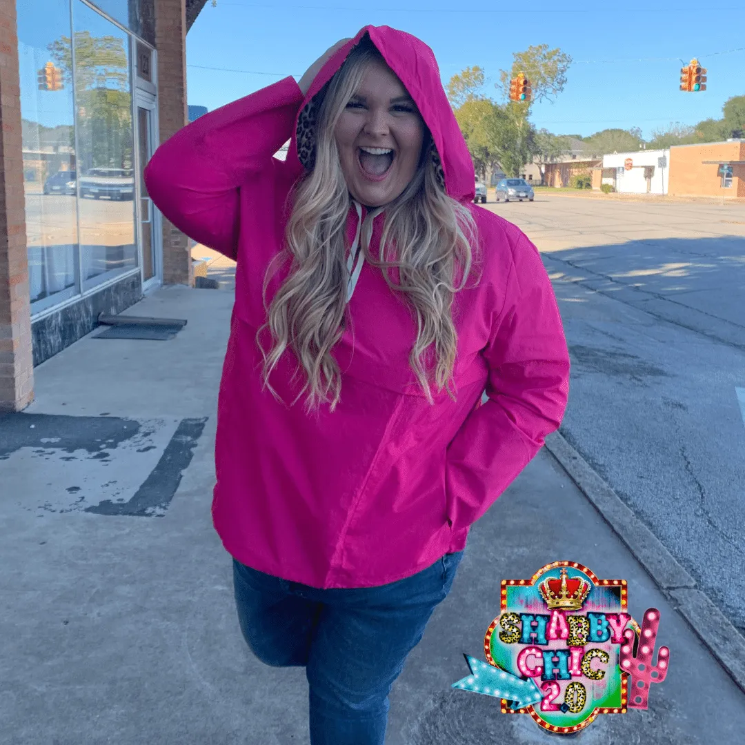 Pink/Animal Print Windbreaker Jacket