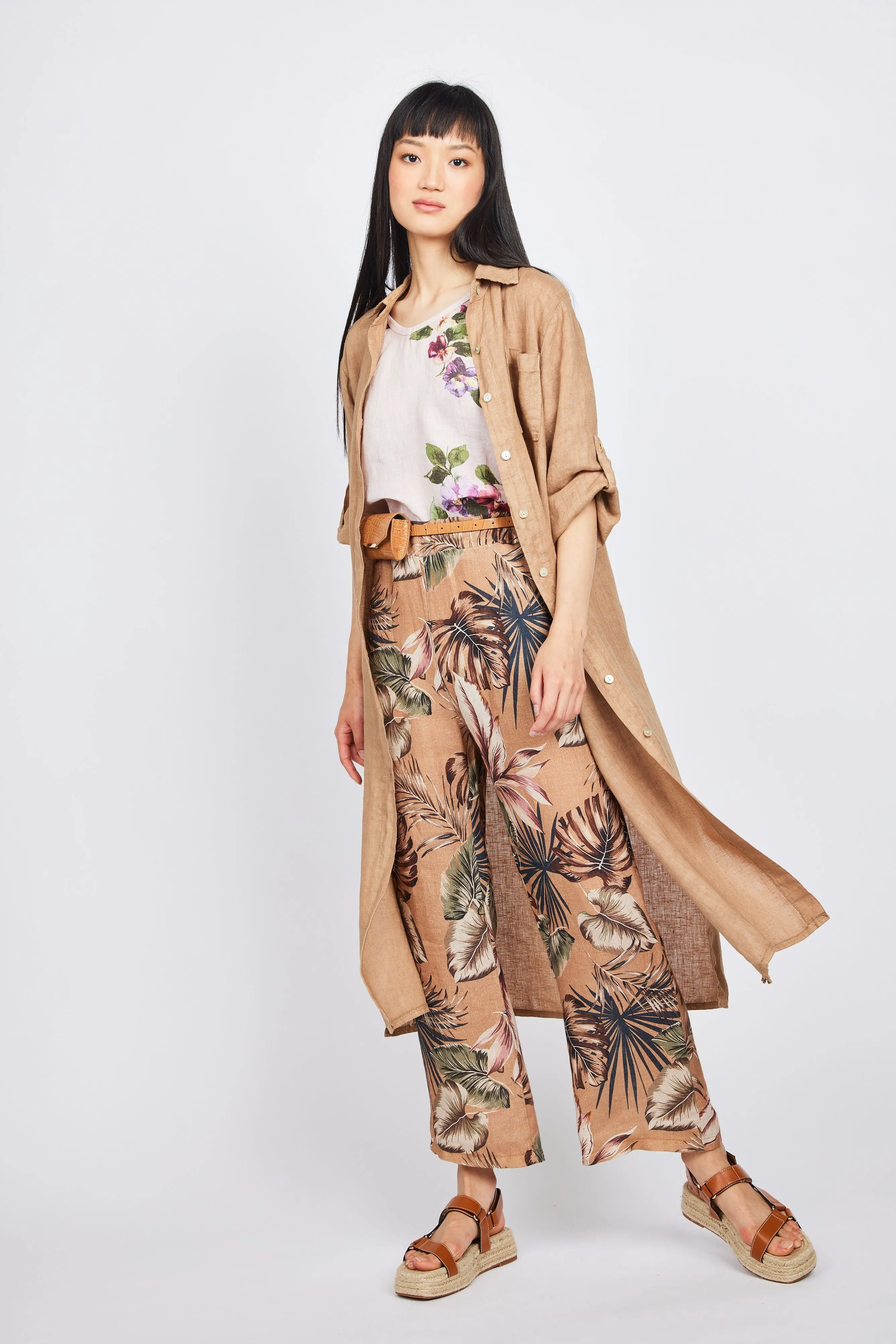 Pistache Maxi Linen Blouse Dress