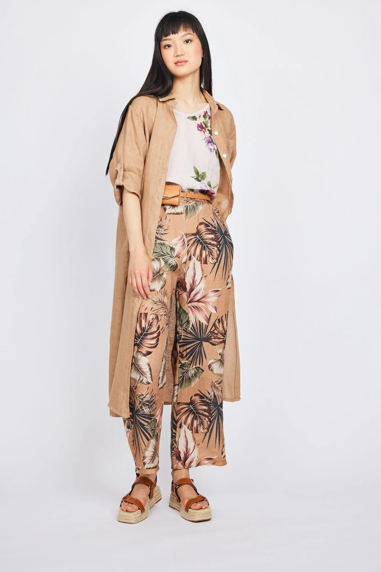 Pistache Maxi Linen Blouse Dress