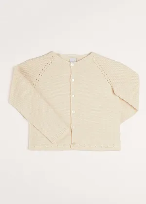 Plain Cardigan in Cream (6mths-10yrs)