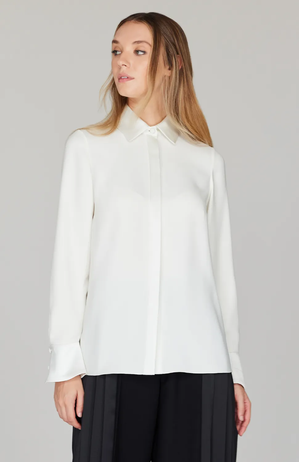 Pleat Back Collared Shirt
