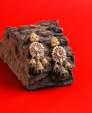 Polki Diamond Earrings Morganite Earrings Russian Emerald Gold Jewelry Designs Silver Jewelry Indian Wedding Jewelry Bridal Jewelry-SHABURIS