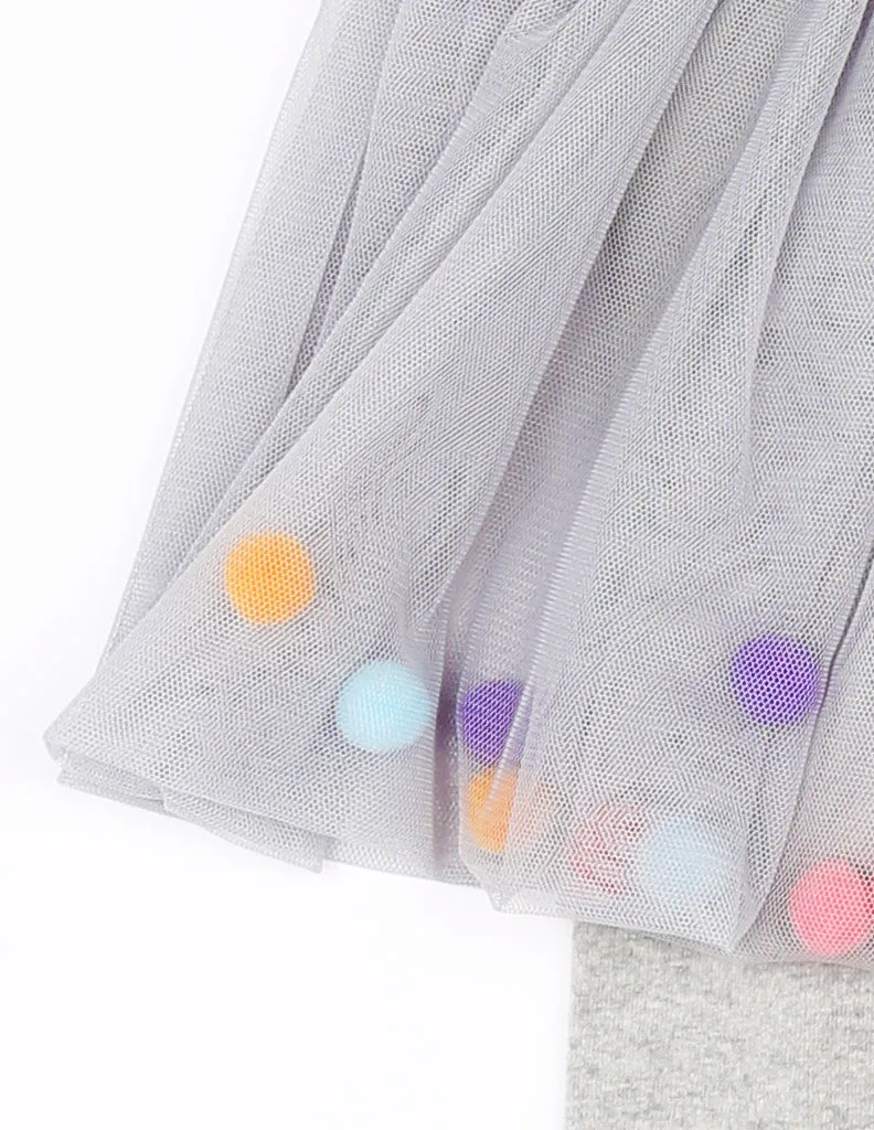 Pom-Pom Tutu Leggings Grey