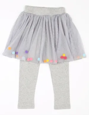 Pom-Pom Tutu Leggings Grey