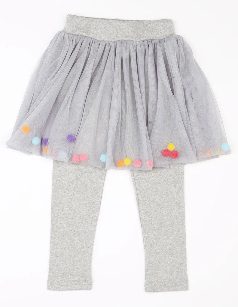 Pom-Pom Tutu Leggings Grey