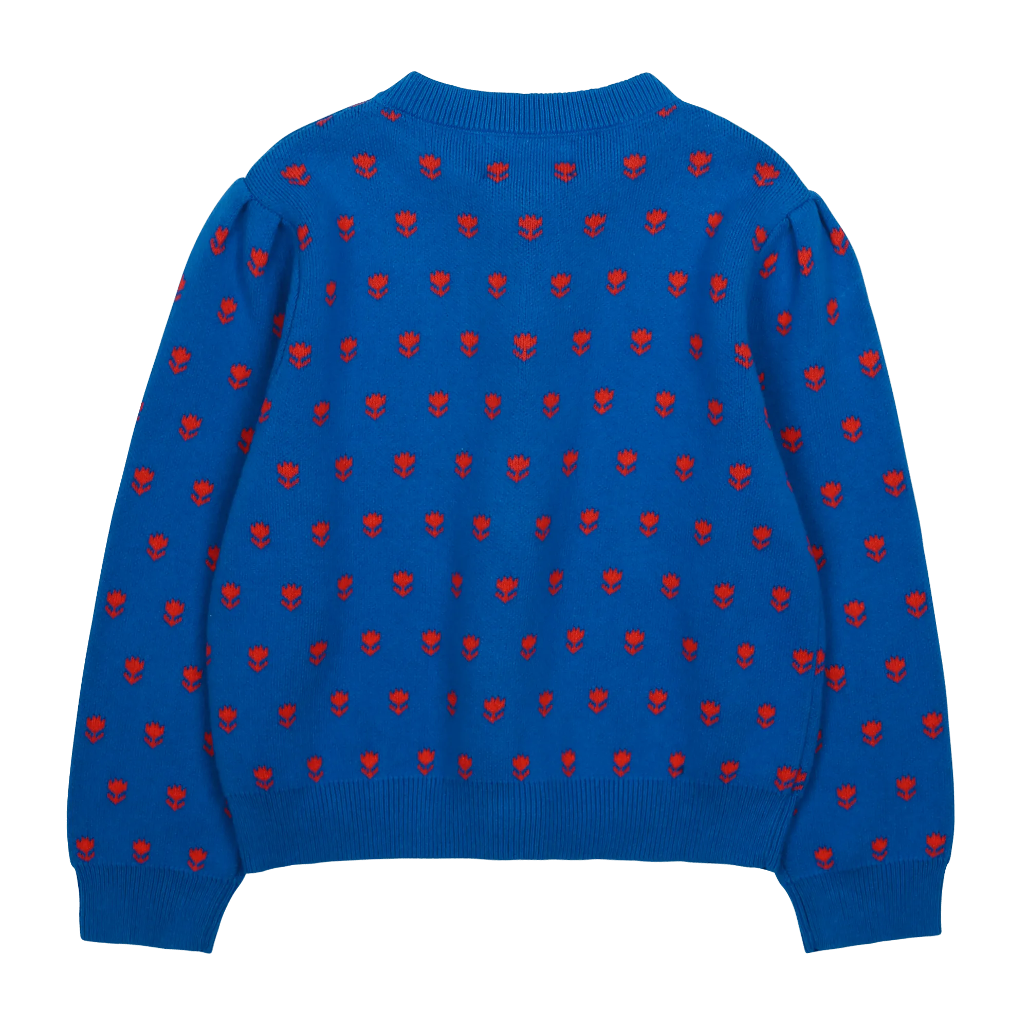 PomPom Shirring Cardigan in Blue by Jelly Mallow