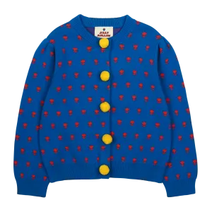 PomPom Shirring Cardigan in Blue by Jelly Mallow