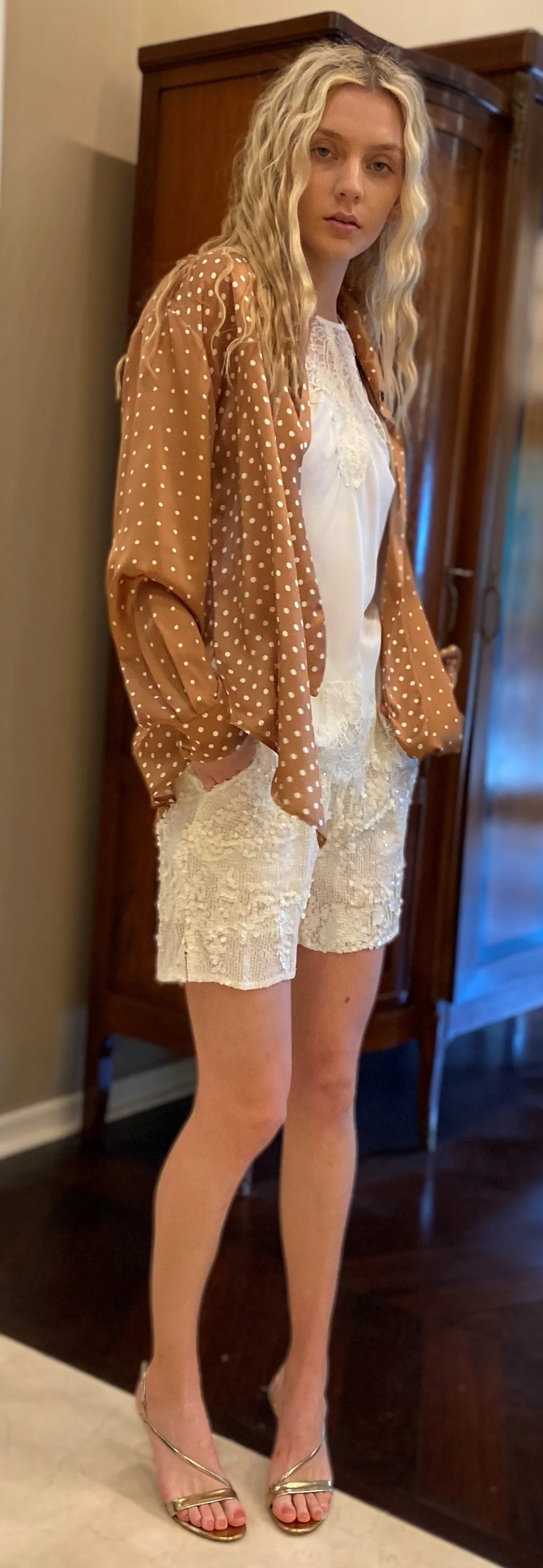 Printed Jocelyn Shirt Camel