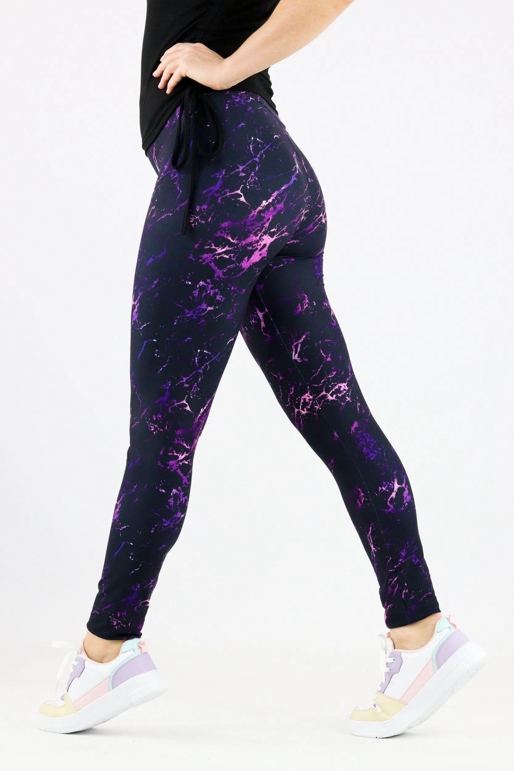 Purple Marble - Casual Full Leggings