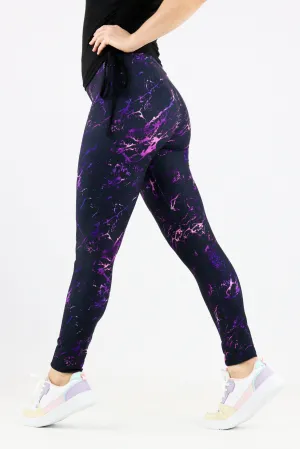 Purple Marble - Casual Full Leggings