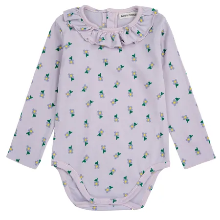 Purple Pansy Long Sleeve Bodysuit