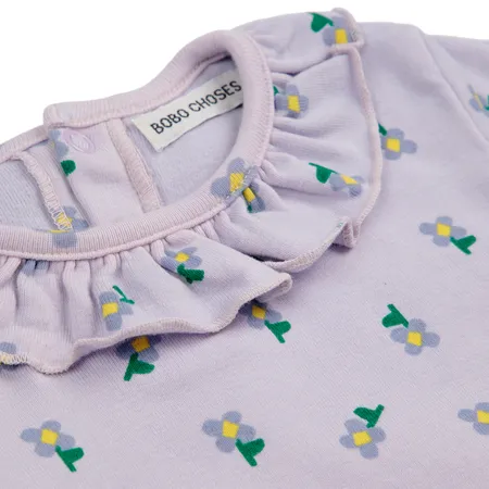 Purple Pansy Long Sleeve Bodysuit
