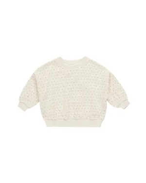 Quincy Mae Velour Relaxed Sweatshirt || Polka Dot