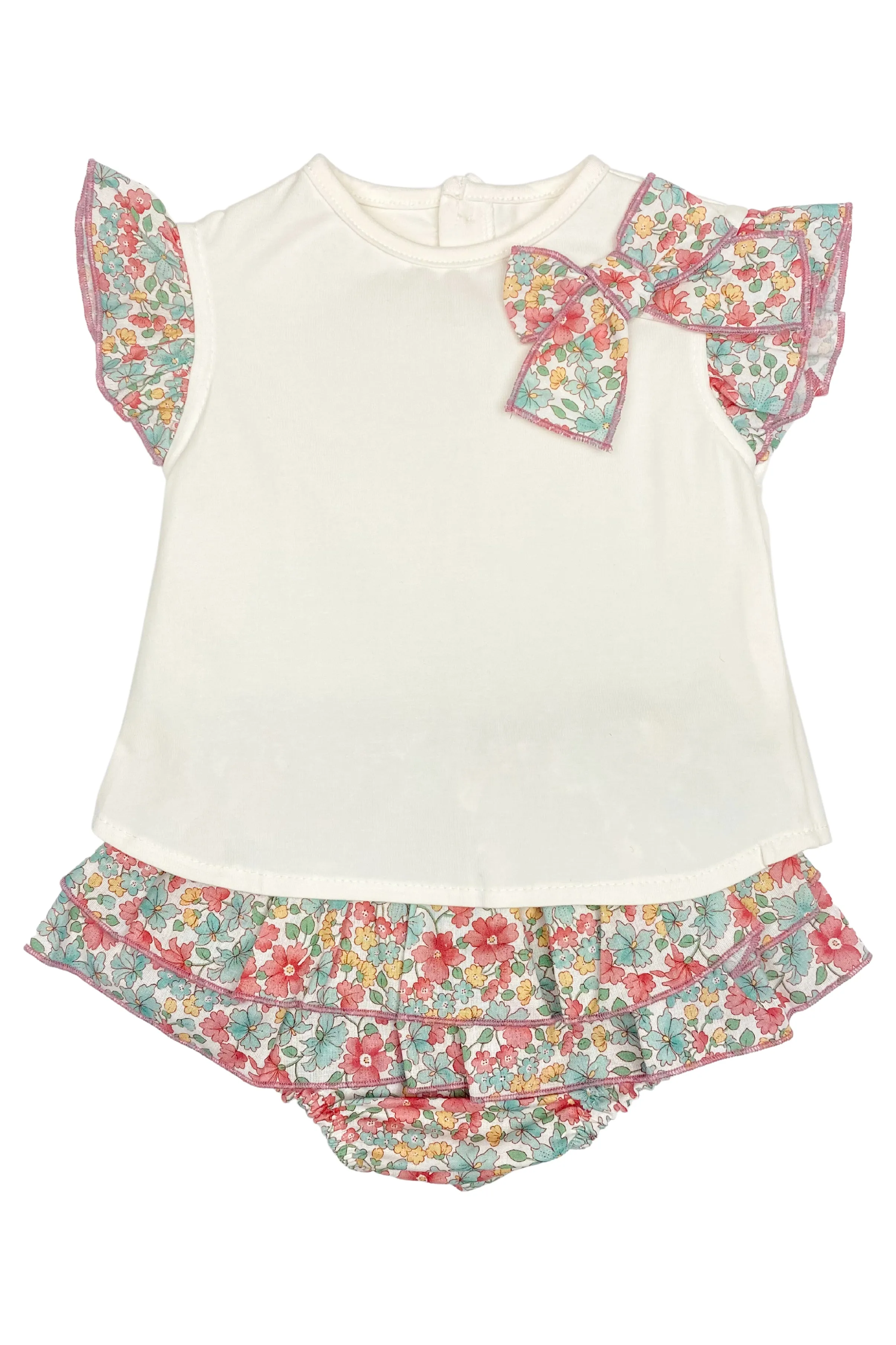 "Esther" Dusky Pink Floral Blouse & Skirt