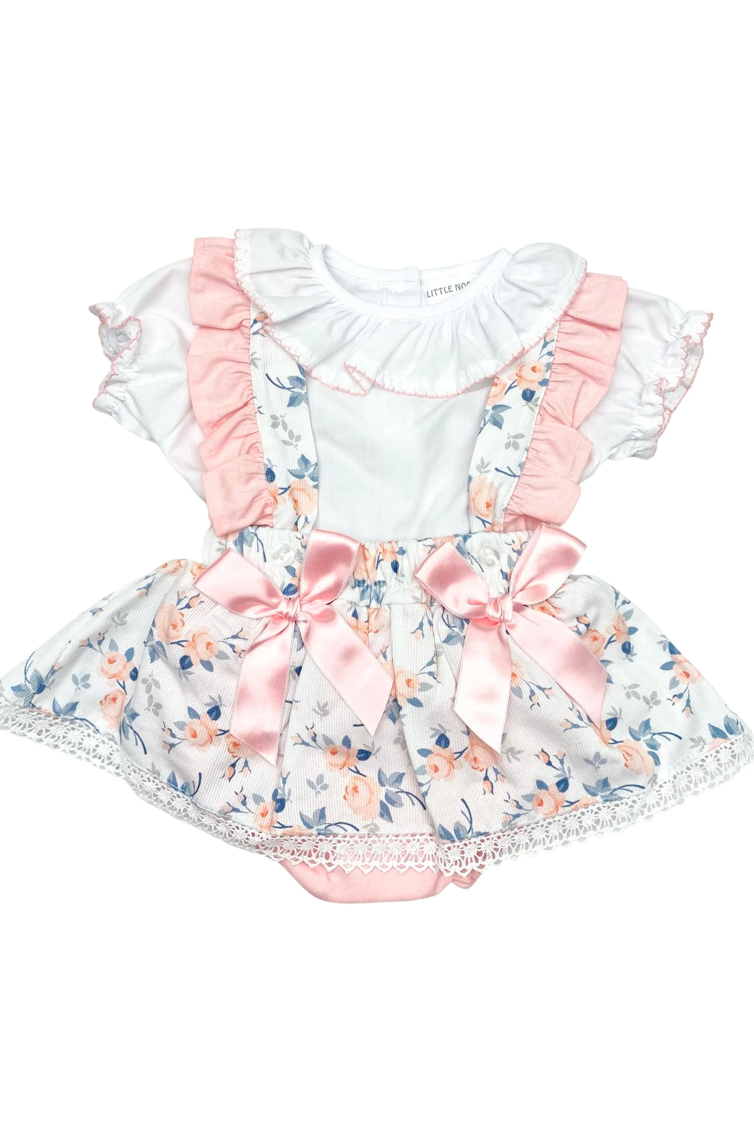 "Florence" Blouse & Peach Floral Bloomer Skirt