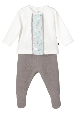 "Luca" Ivory Polar Bear Top & Grey Leggings
